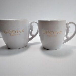 Godiva Belgium 1926 Collectible 12oz Coffee Mugs Modern Gourmet Foods - Set of 2